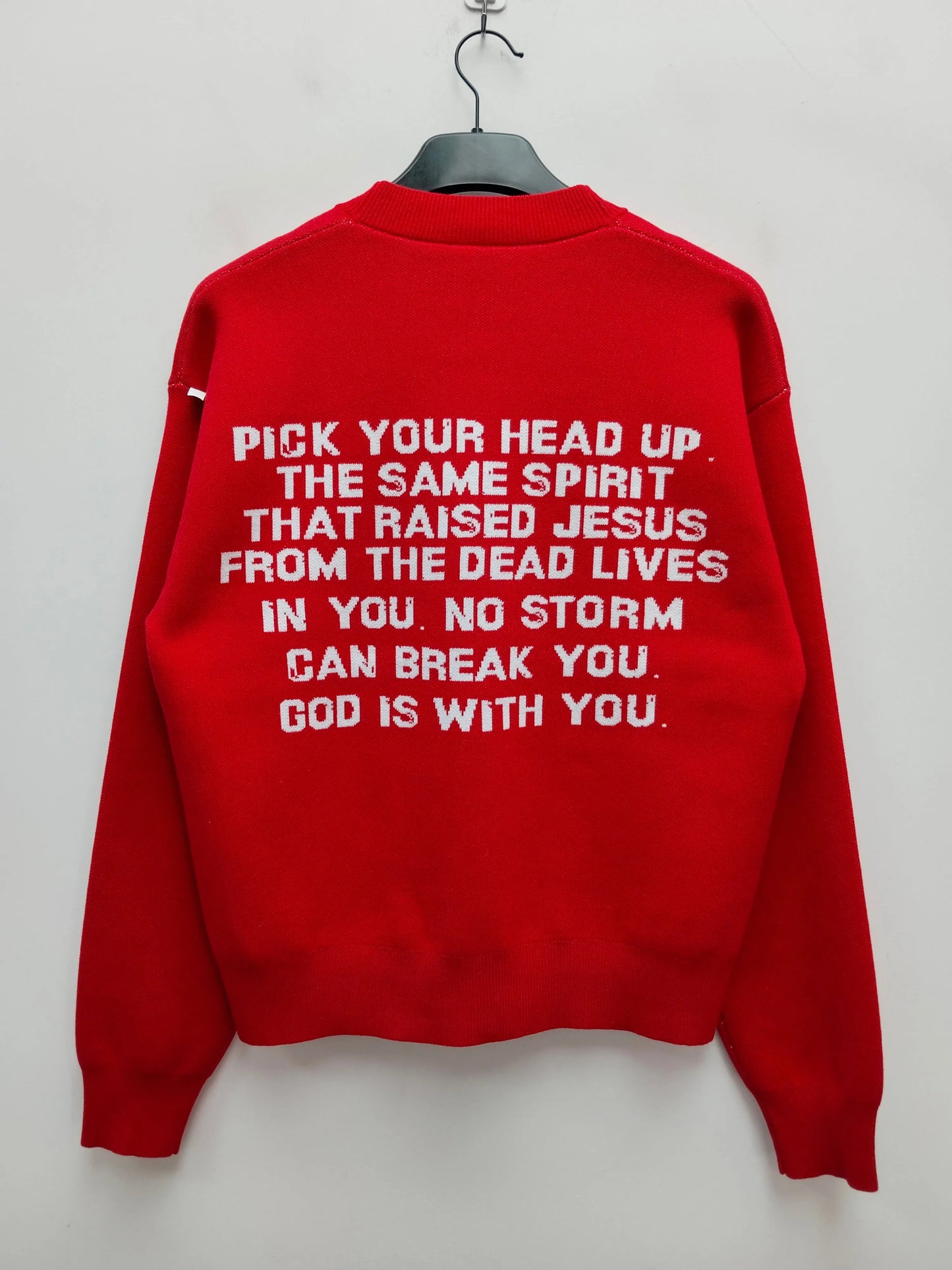 Romans 8:11 Red Cardigan (Pre-Order)