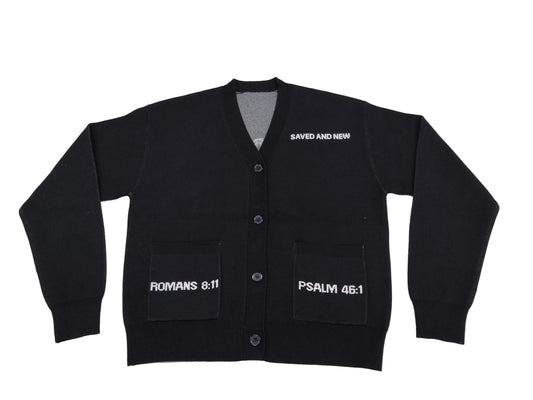 Romans 8:11 Black Cardigan (Pre-Order)