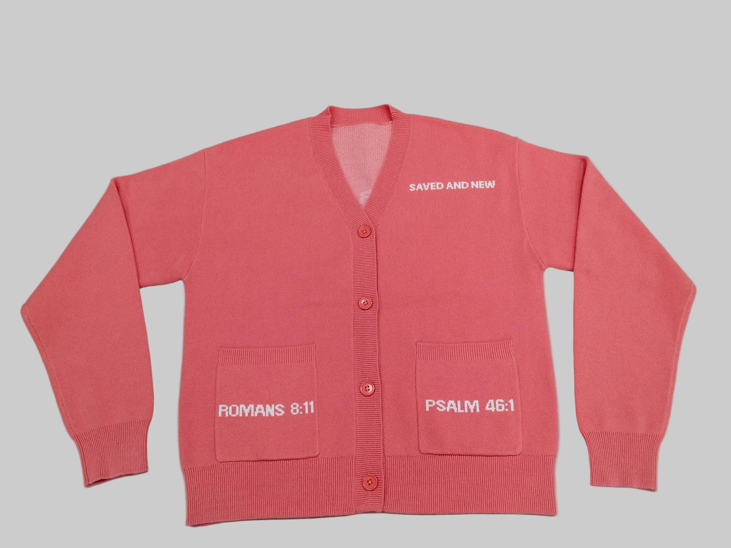 Romans 8:11 Pink Cardigan (Pre-Order)